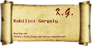 Kobilicz Gergely névjegykártya